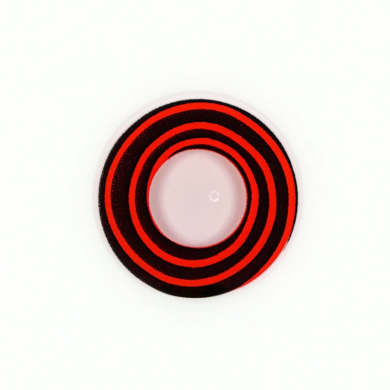Uniieye Black Red Spiral Halloween Cosplay Colored Contact Lenses | 1 Year