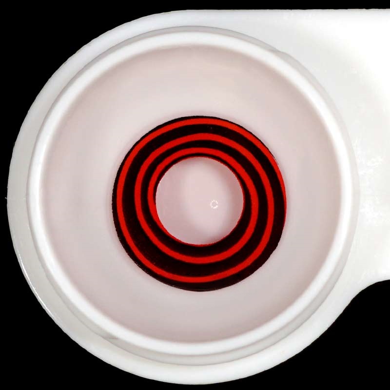 Uniieye Black Red Spiral Halloween Cosplay Colored Contact Lenses | 1 Year