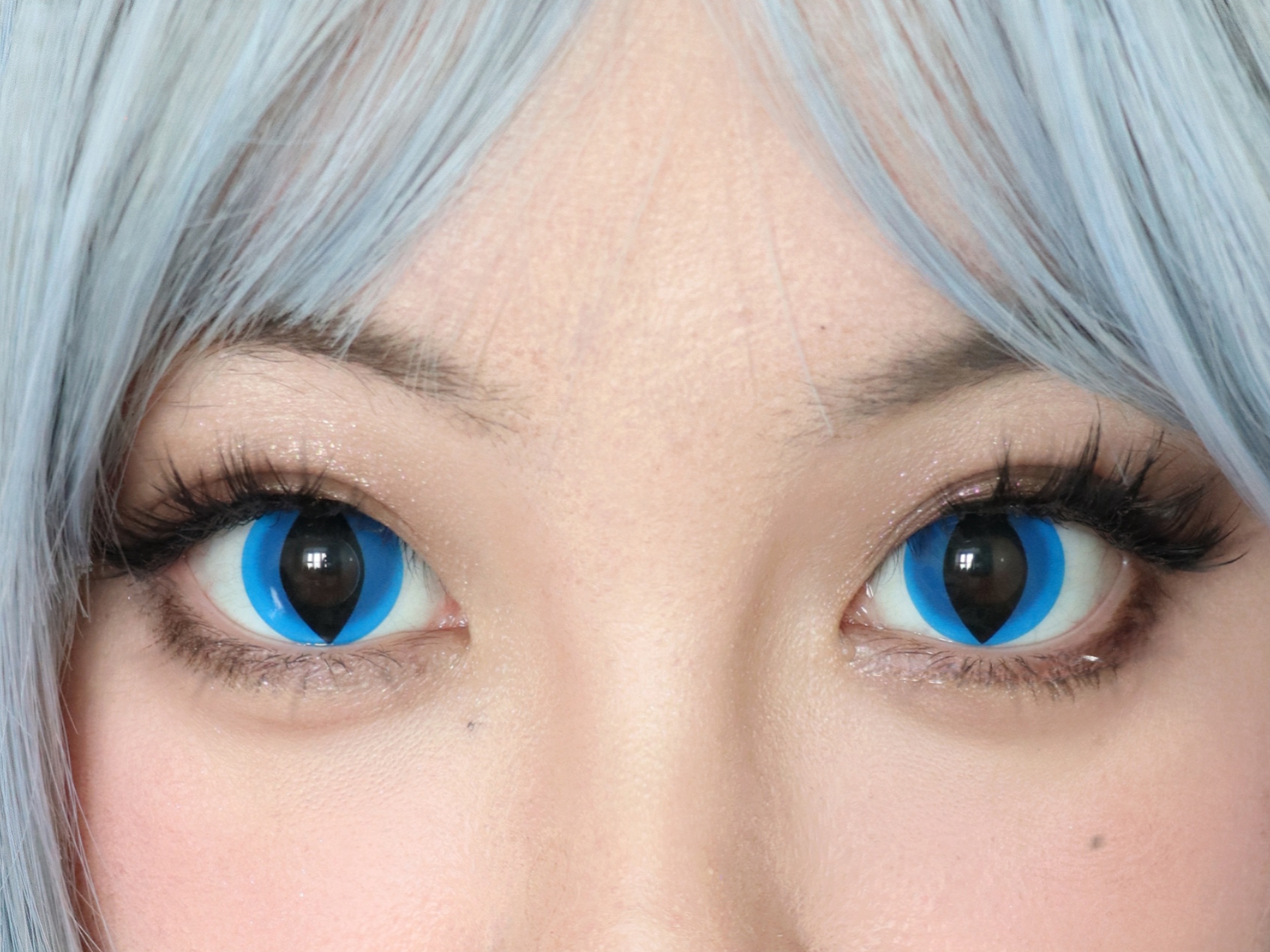 Uniieye Cat Eye Blue Halloween Cosplay Colored Contact Lenses | 1 Year