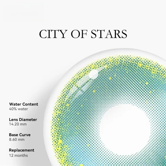 Uniieye City of Stars Green Colored Contact Lenses | 1 Year