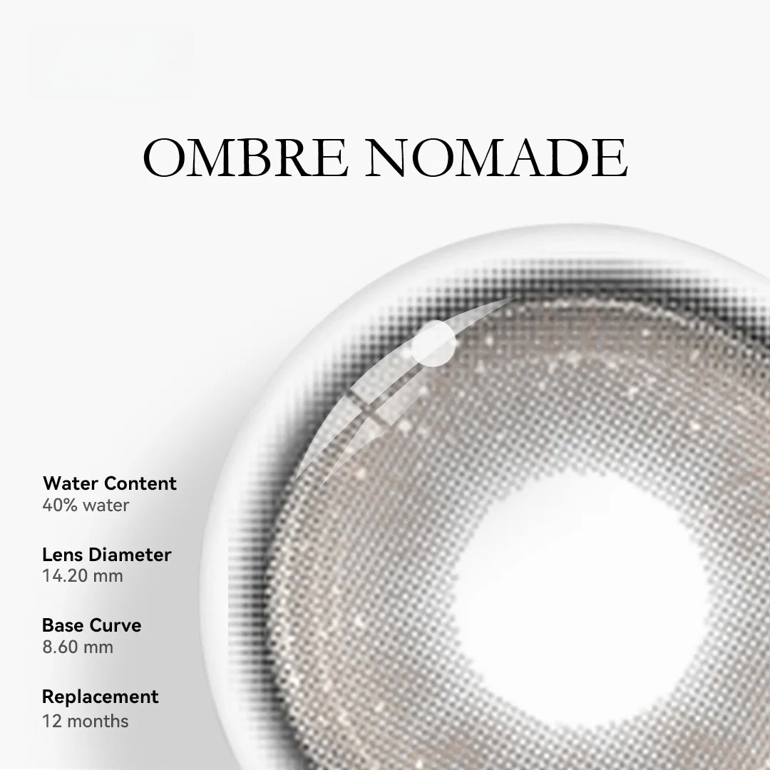 Uniieye Ombre Nomade Grey Prescription Colored Contact Lenses | 1 Year
