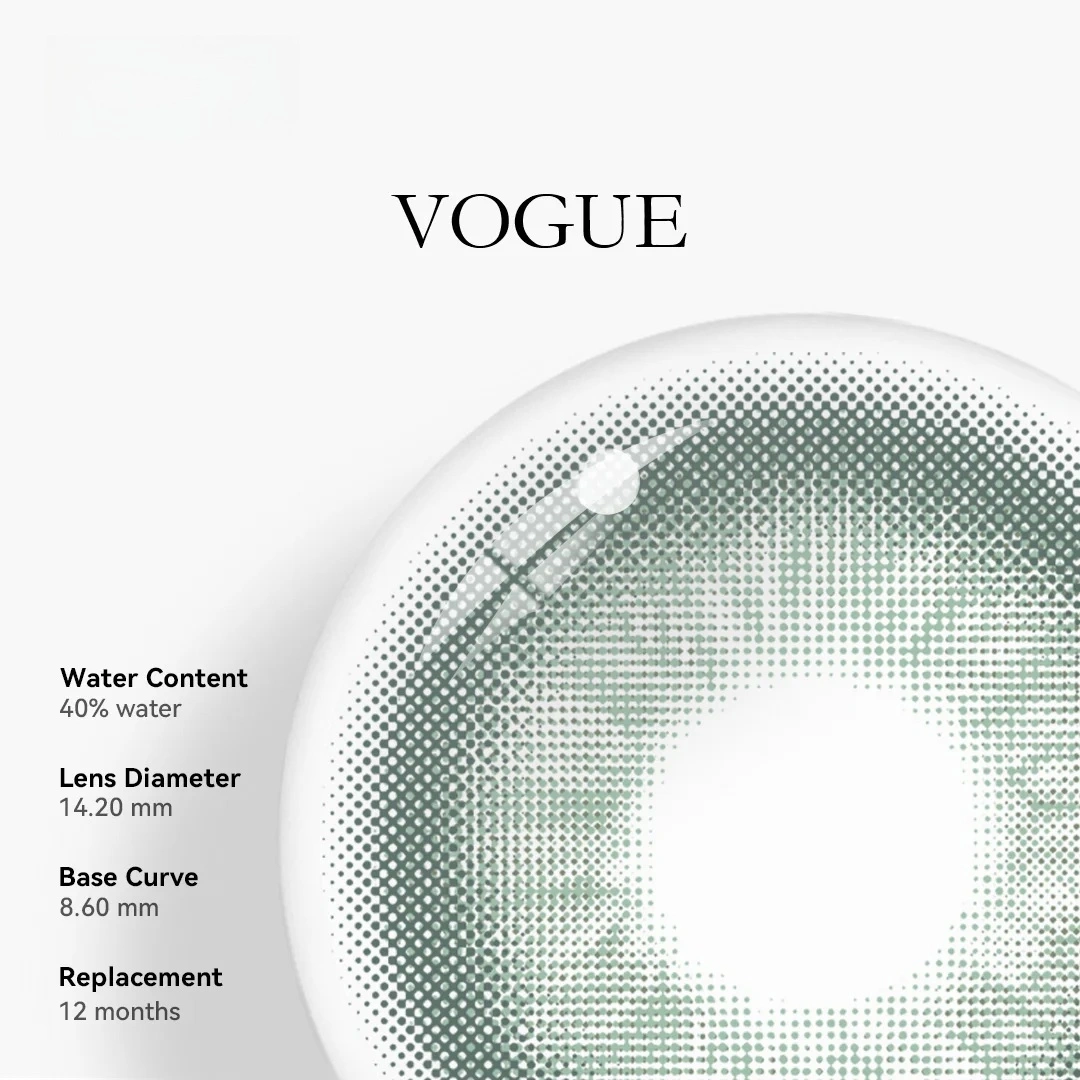 Uniieye Vogue Green Prescription Colored Contact Lenses | 1 Year