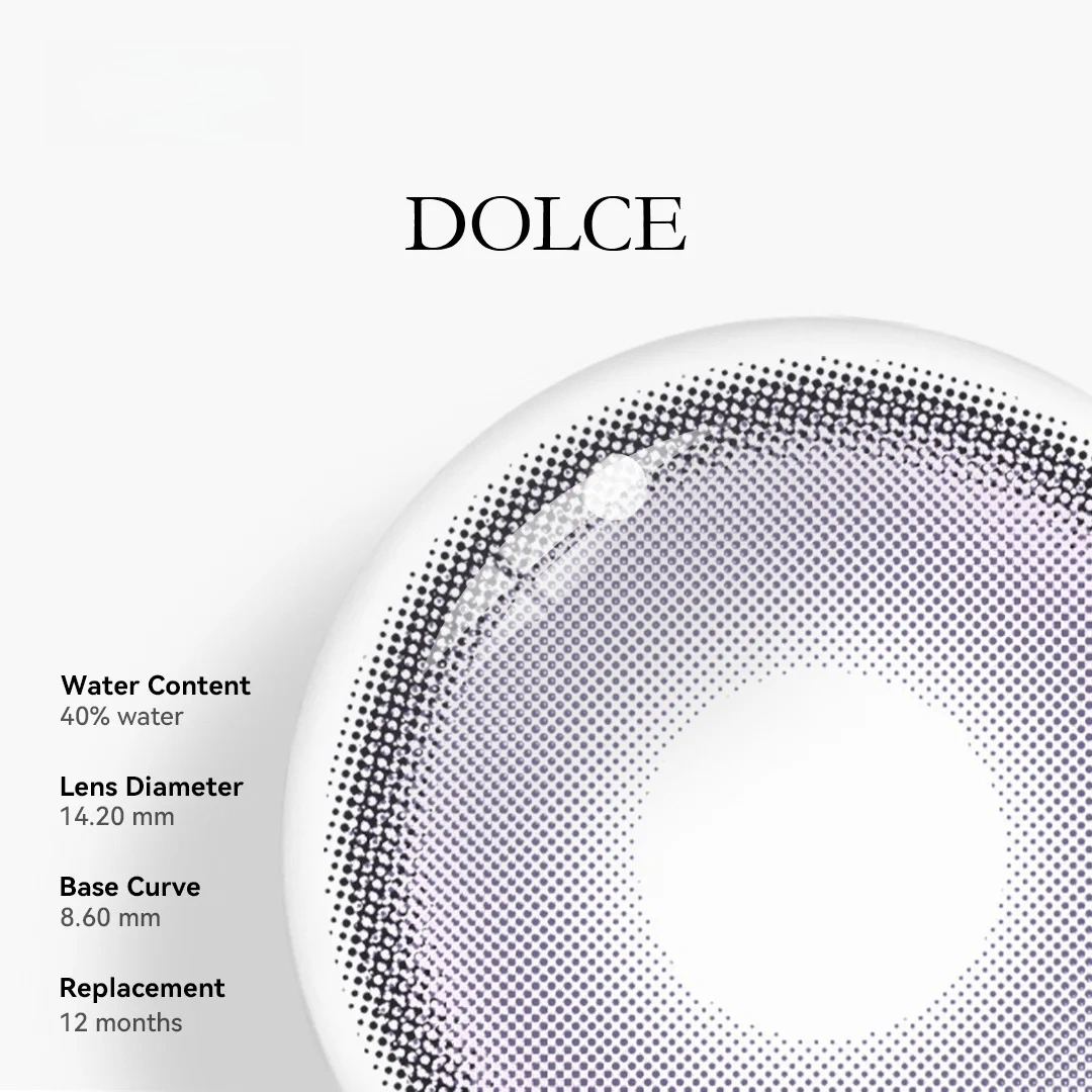 Uniieye Dolce Violet Prescription Colored Contact Lenses | 1 Year