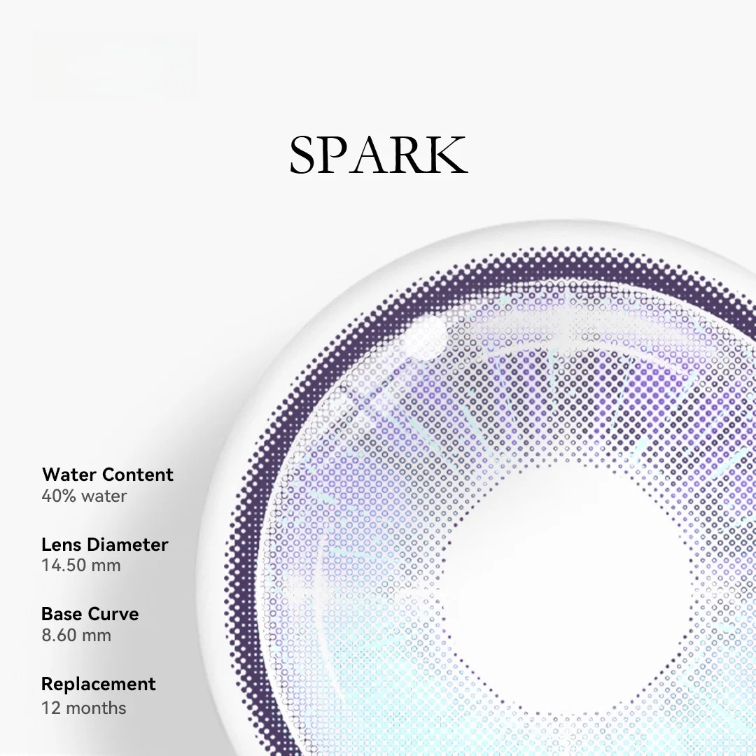 Uniieye Spark Violet Prescription Colored Contact Lenses | 1 Year