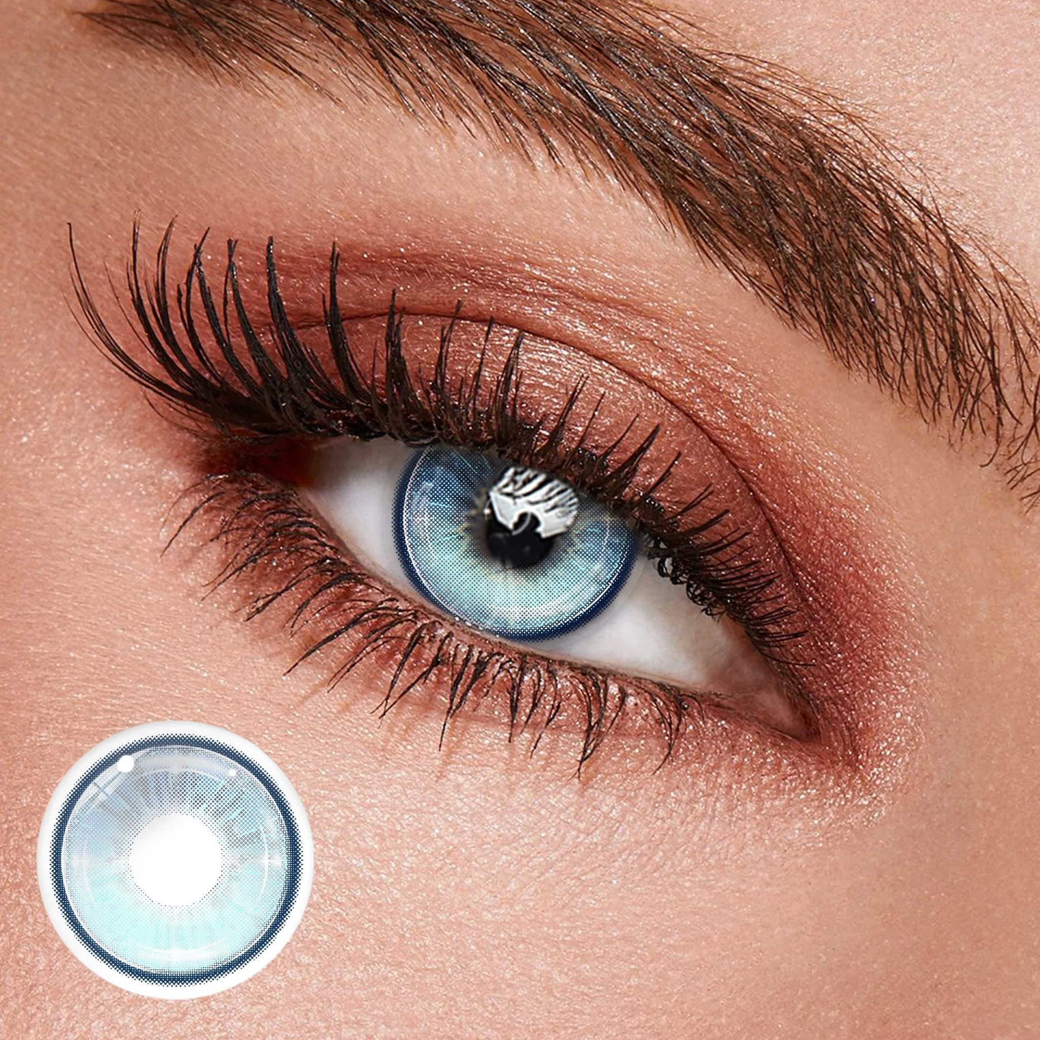 Uniieye Spark Blue Prescription Colored Contact Lenses | 1 Year