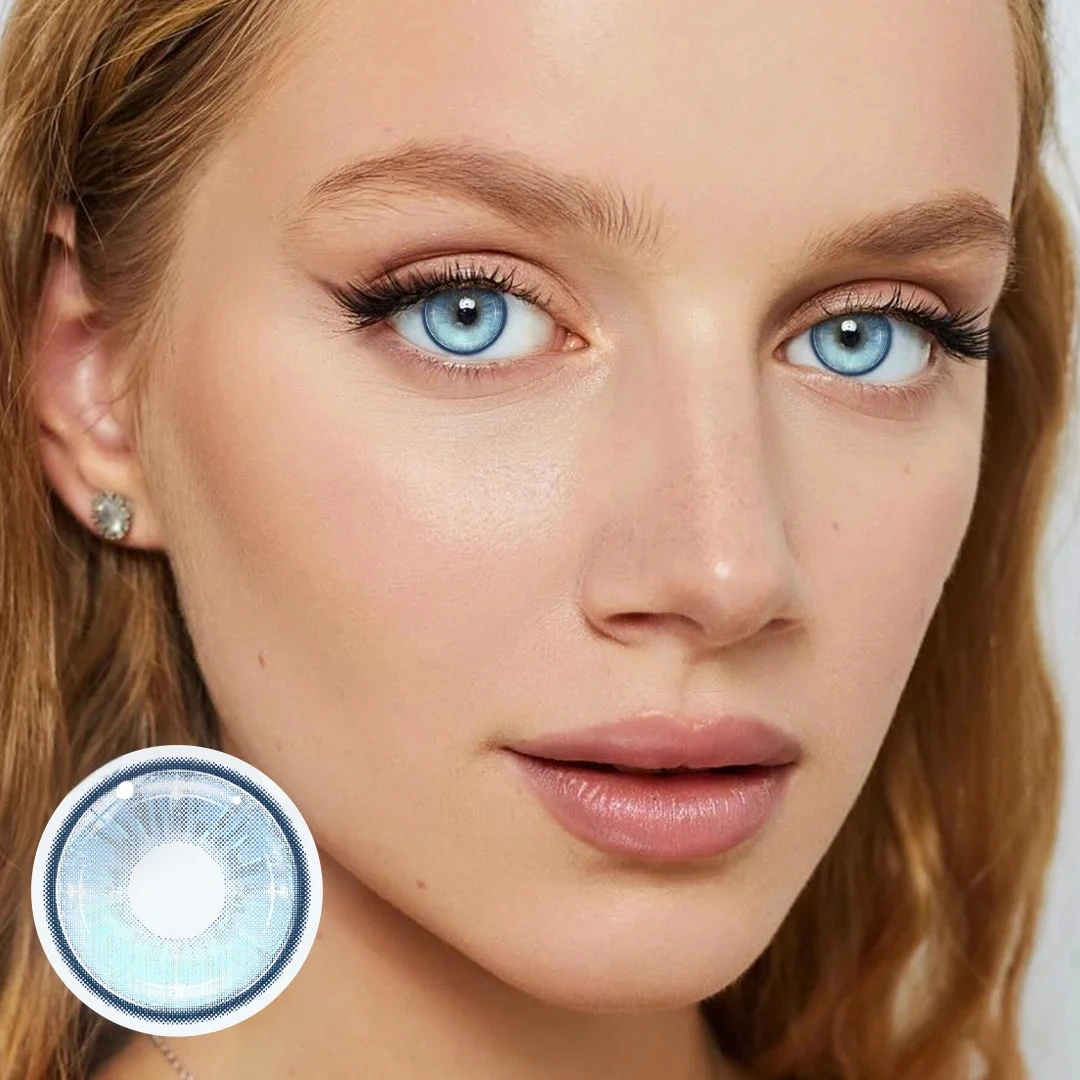 Uniieye Spark Blue Prescription Colored Contact Lenses | 1 Year