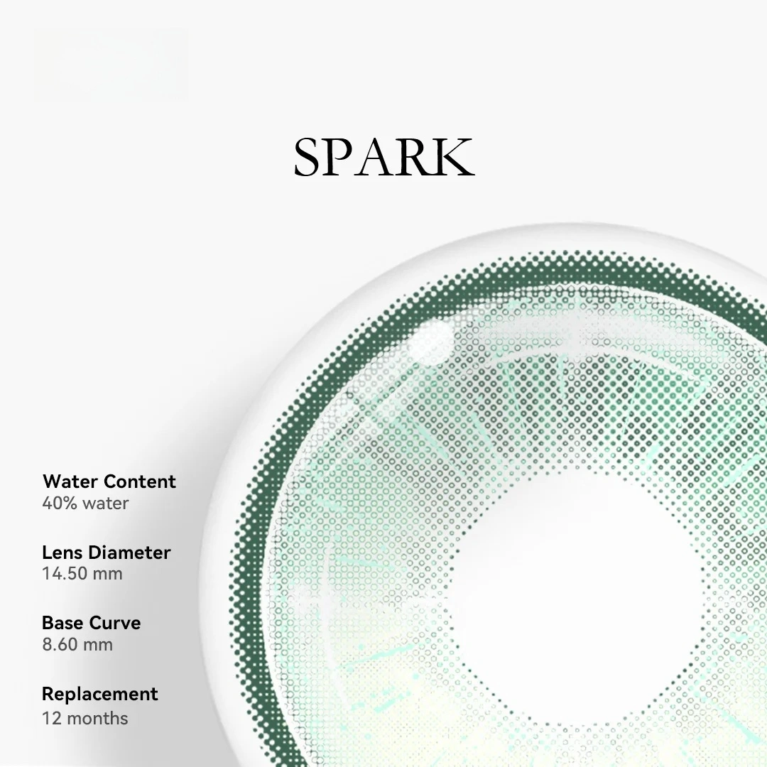 Uniieye Spark Green Prescription Colored Contact Lenses | 1 Year
