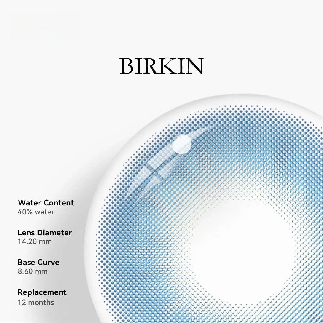 Uniieye Birkin Blue Prescription Colored Contact Lenses | 1 Year