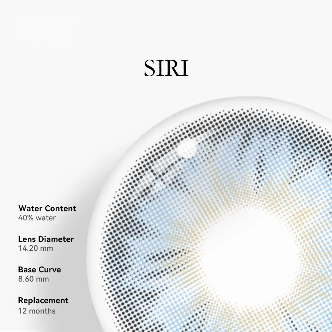 Uniieye Siri Blue Prescription Colored Contact Lenses | 1 Year