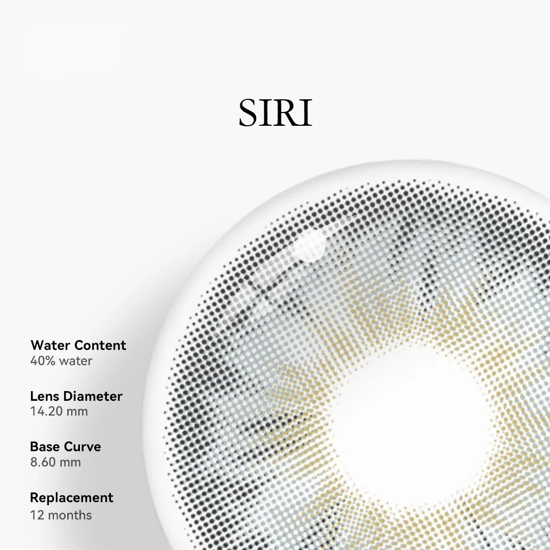 Uniieye Siri Grey Prescription Colored Contact Lenses | 1 Year