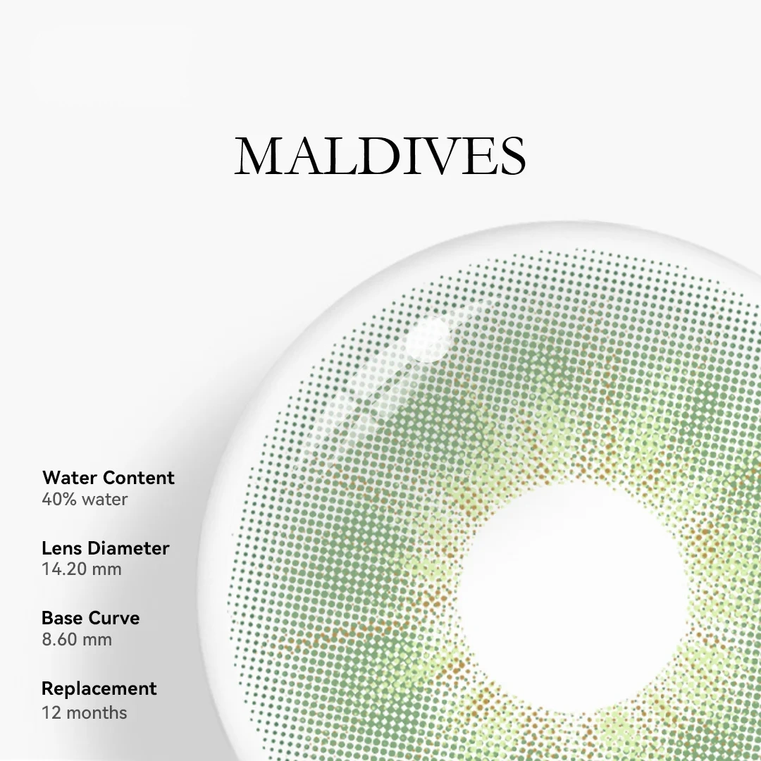 Uniieye Maldives Green Prescription Colored Contact Lenses | 1 Year