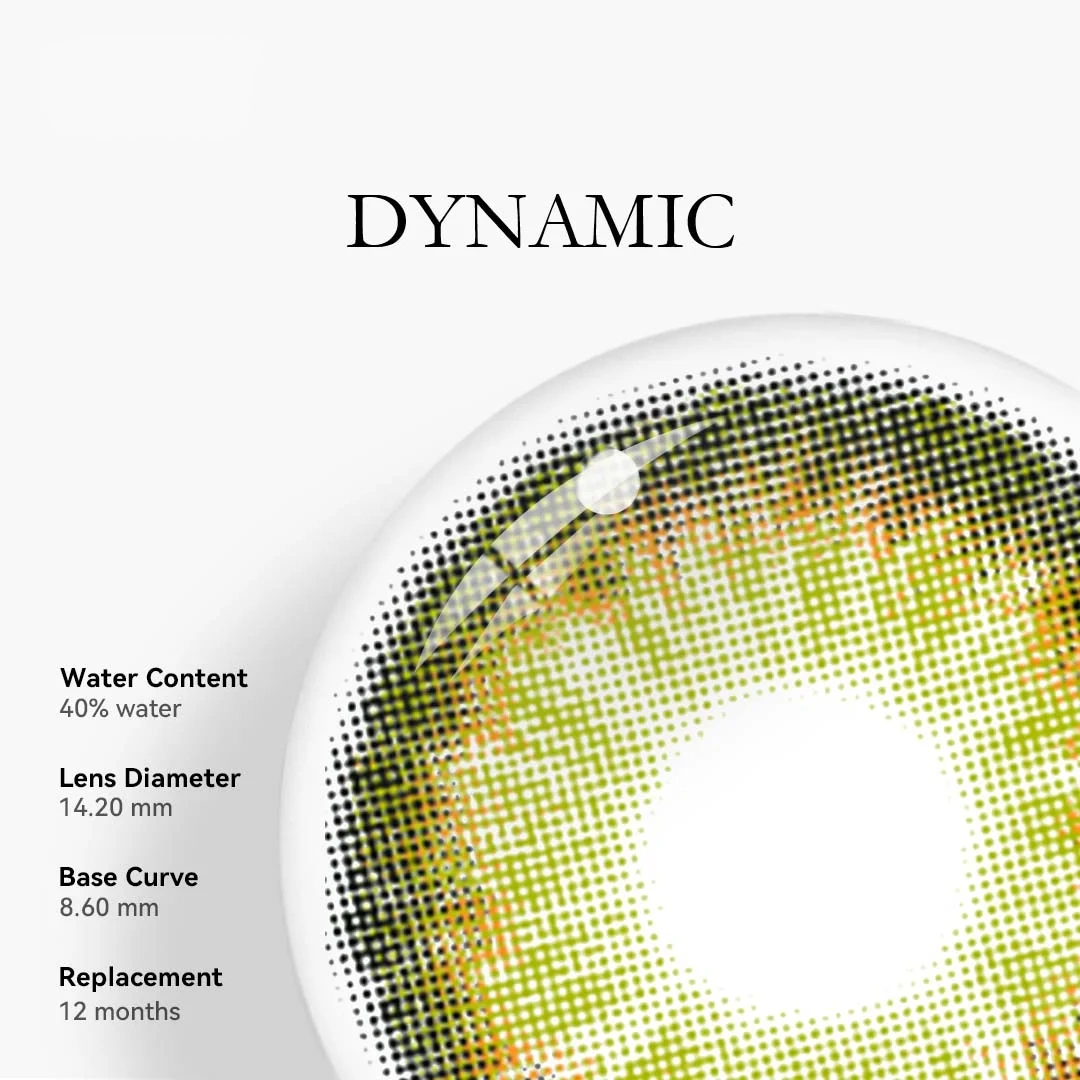 Uniieye Dynamic Green Colored Contact Lenses | 1 Year