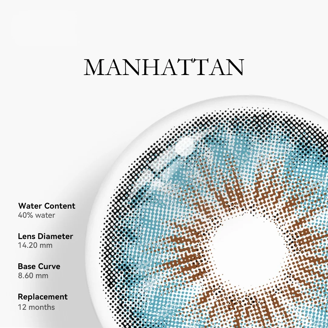 Uniieye Manhattan Blue Colored Contact Lenses | 1 Year