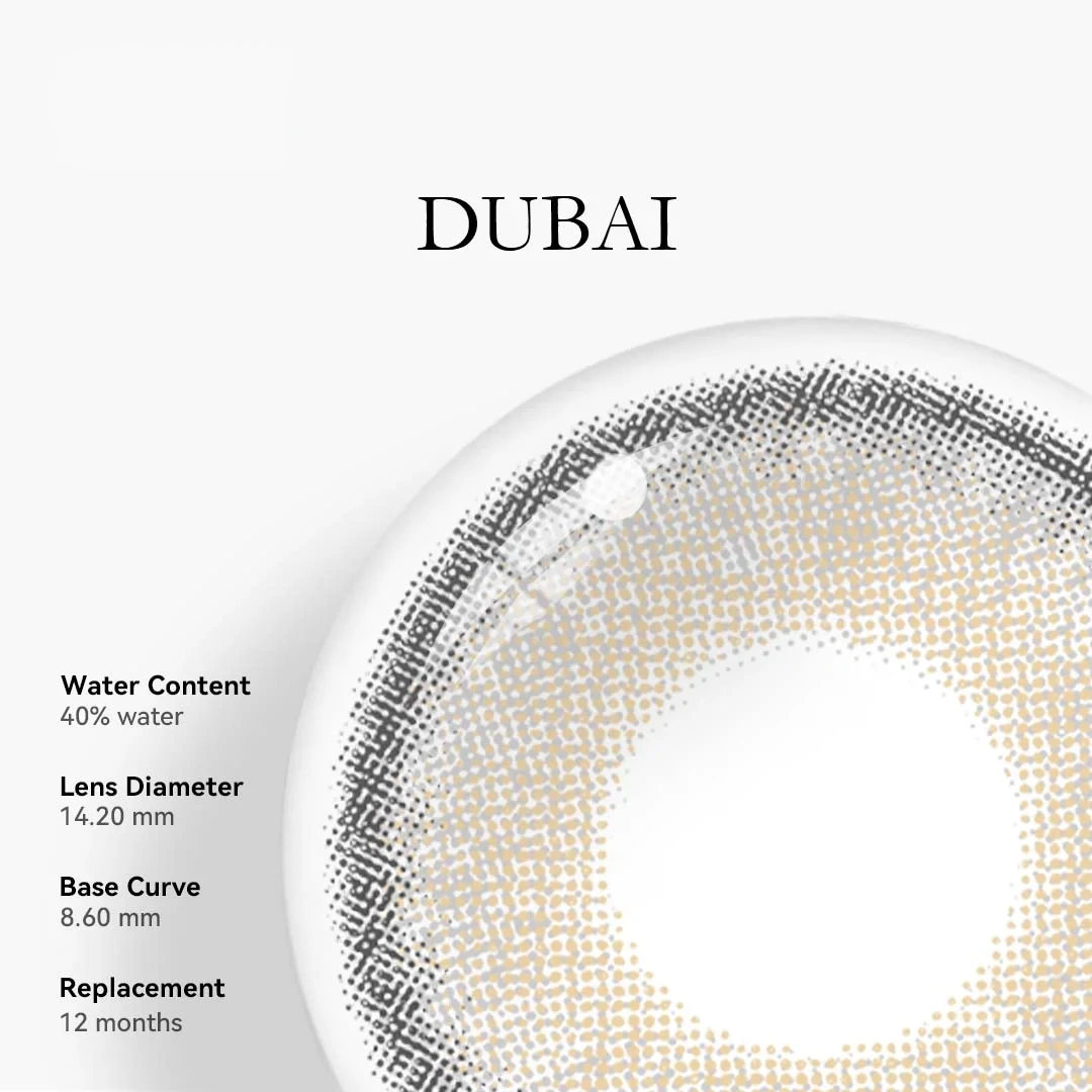 Uniieye LA Girl Dubai Gray Colored Contact Lenses | 1 Year