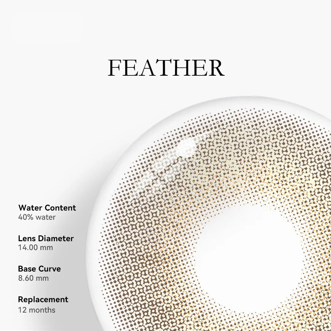 Uniieye Feather Brown Colored Contact Lenses | 1 Year