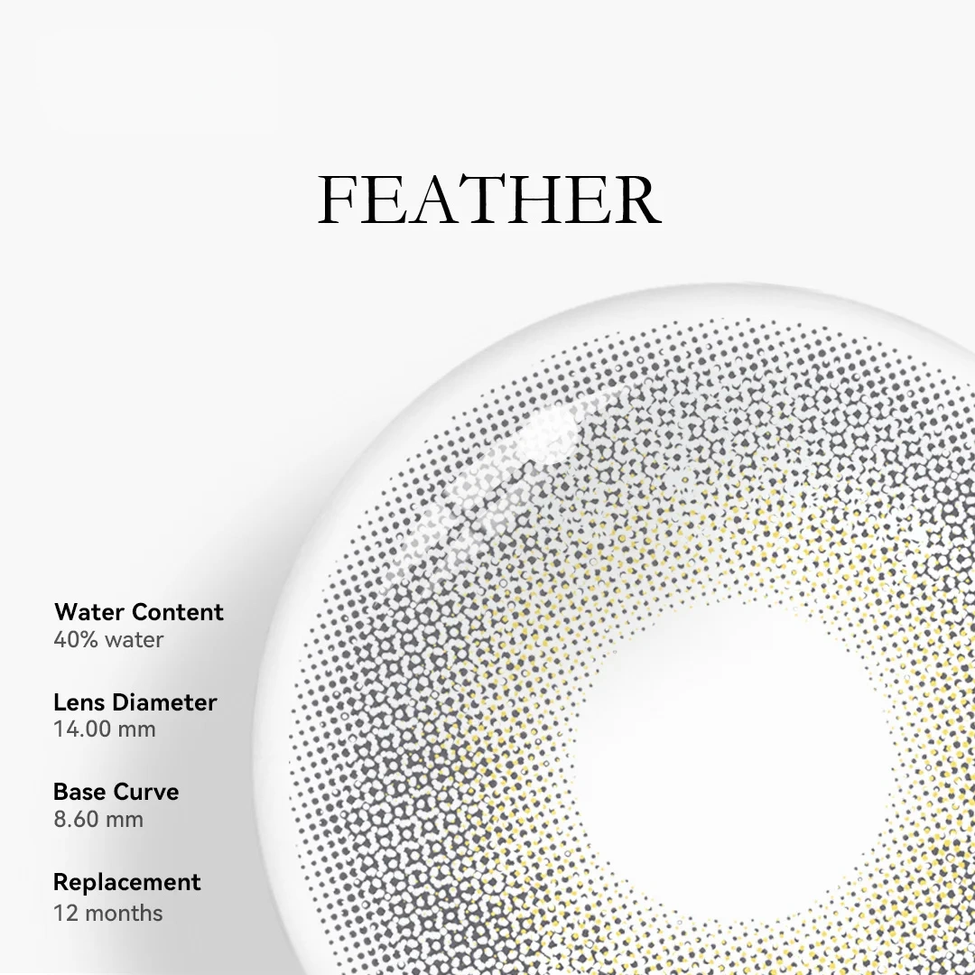 Uniieye Feather Grey Colored Contact Lenses | 1 Year