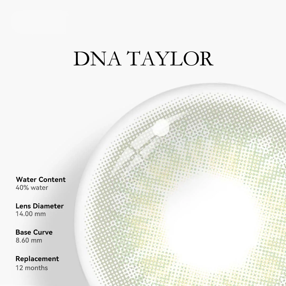 Uniieye DNA Taylor Green Gray Colored Contact Lenses | 1 Year