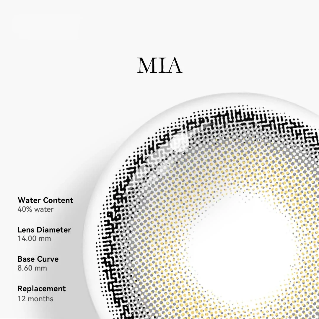 Uniieye Mia Grey Colored Contact Lenses | 1 Year