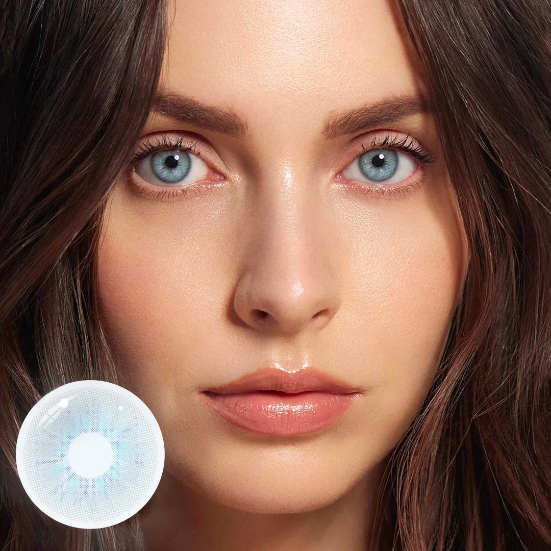 Uniieye Maldives Blue Grey Colored Contact Lenses | 1 Year