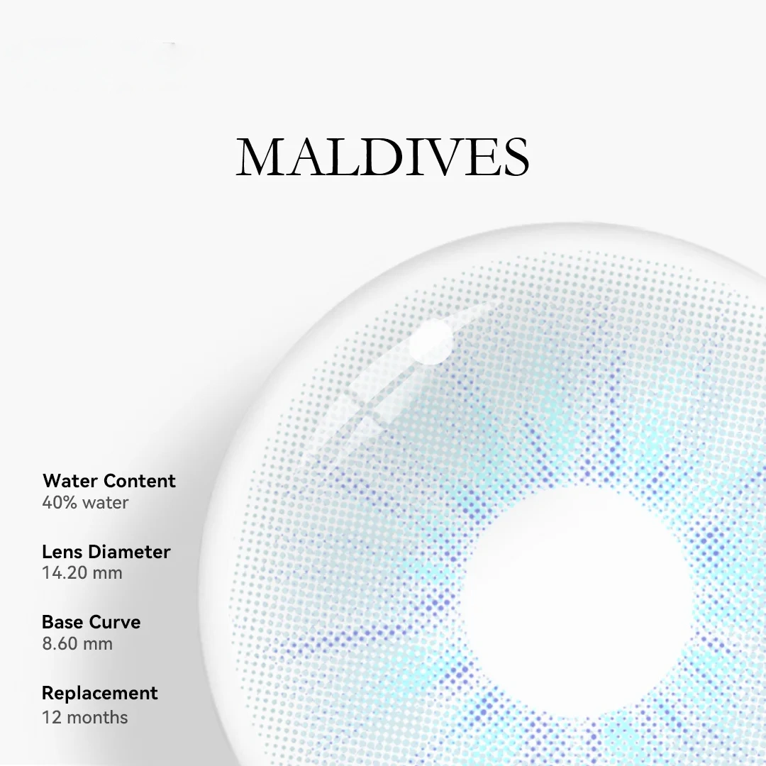 Uniieye Maldives Blue Grey Colored Contact Lenses | 1 Year