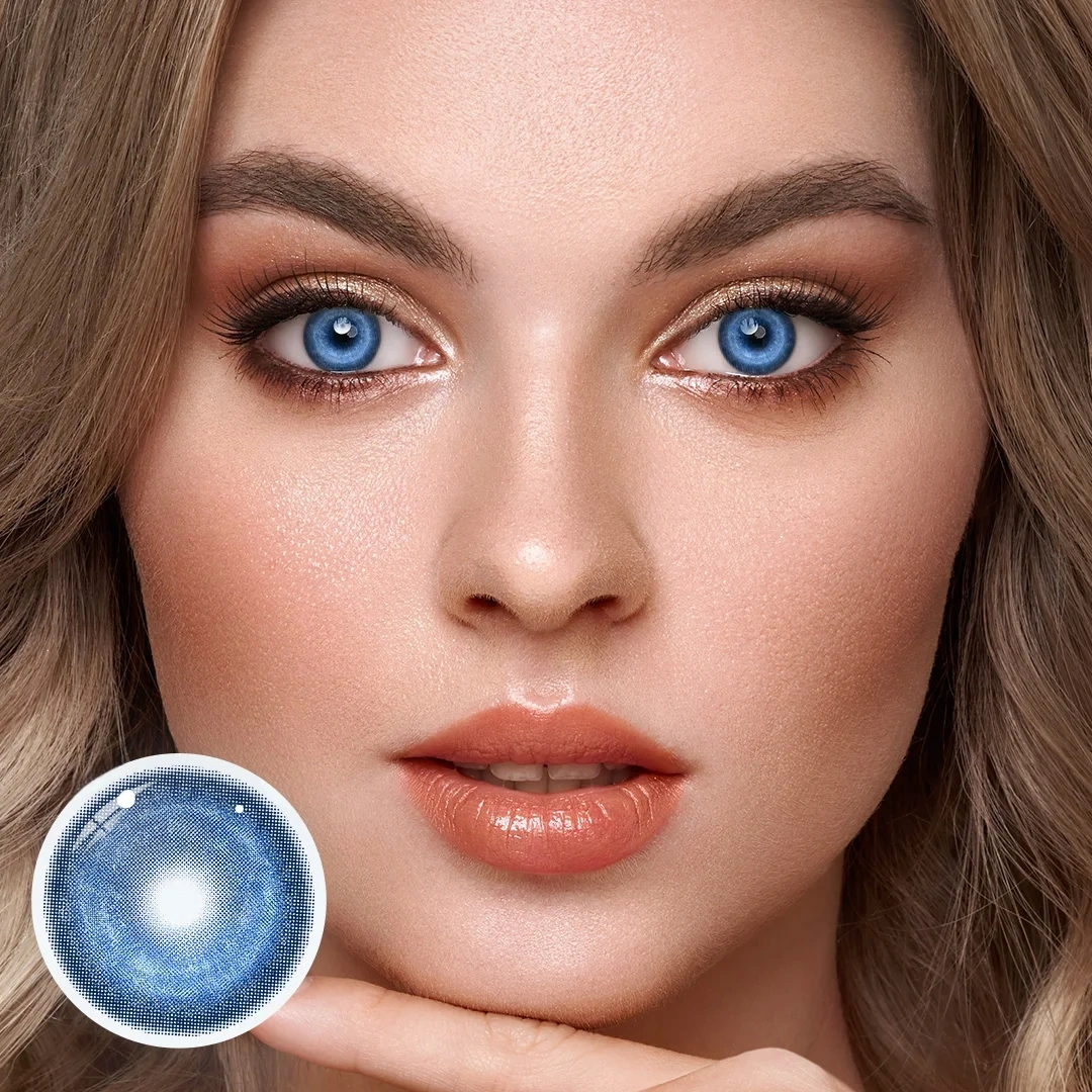 Uniieye Cosmic Blue Max Prescription Colored Contact Lenses | 1 Year