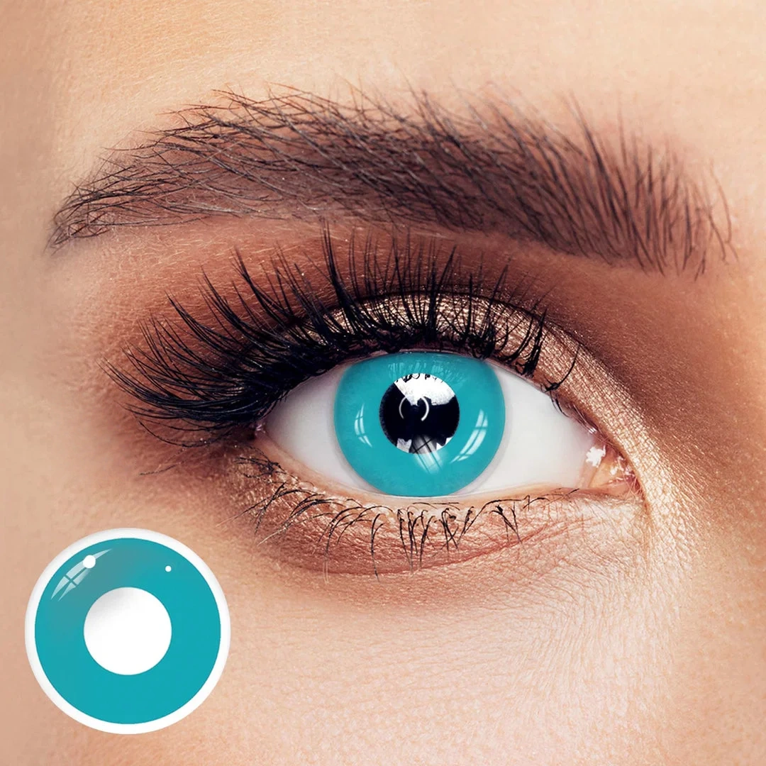 Uniieye Blue Green Block Halloween Cosplay Colored Contact Lenses | 1 Year