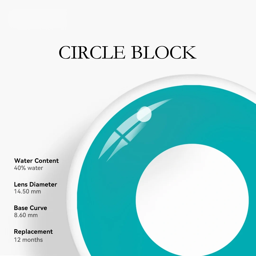 Uniieye Blue Green Block Halloween Cosplay Colored Contact Lenses | 1 Year