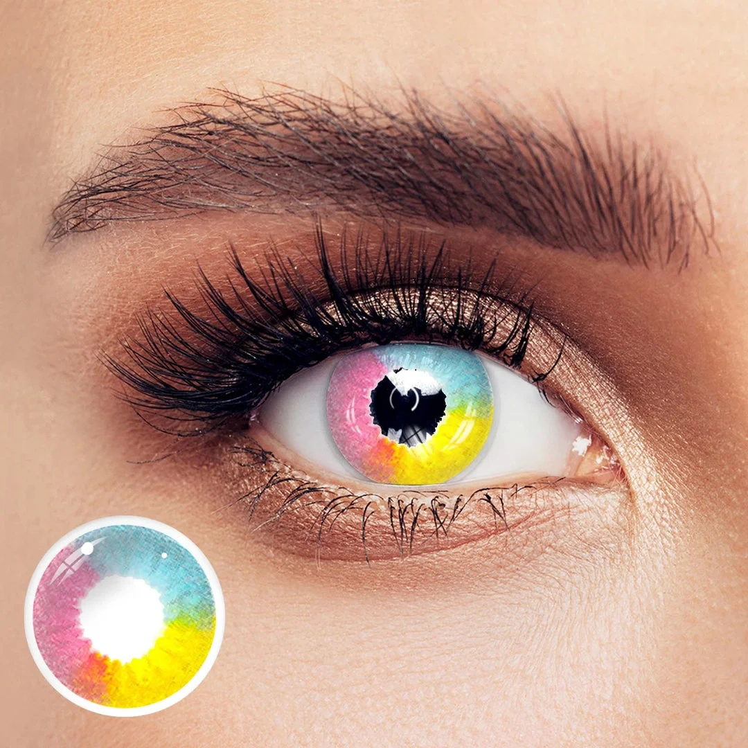 Uniieye Mulit Rainbow Halloween Cosplay Colored Contact Lenses | 1 Year