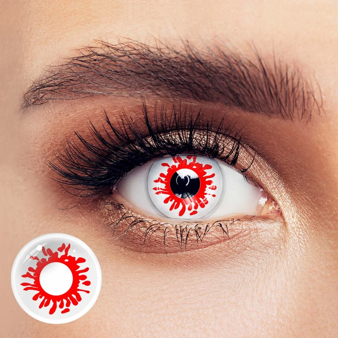 Uniieye Trauma Red Halloween Cosplay Colored Contact Lenses | 1 Year