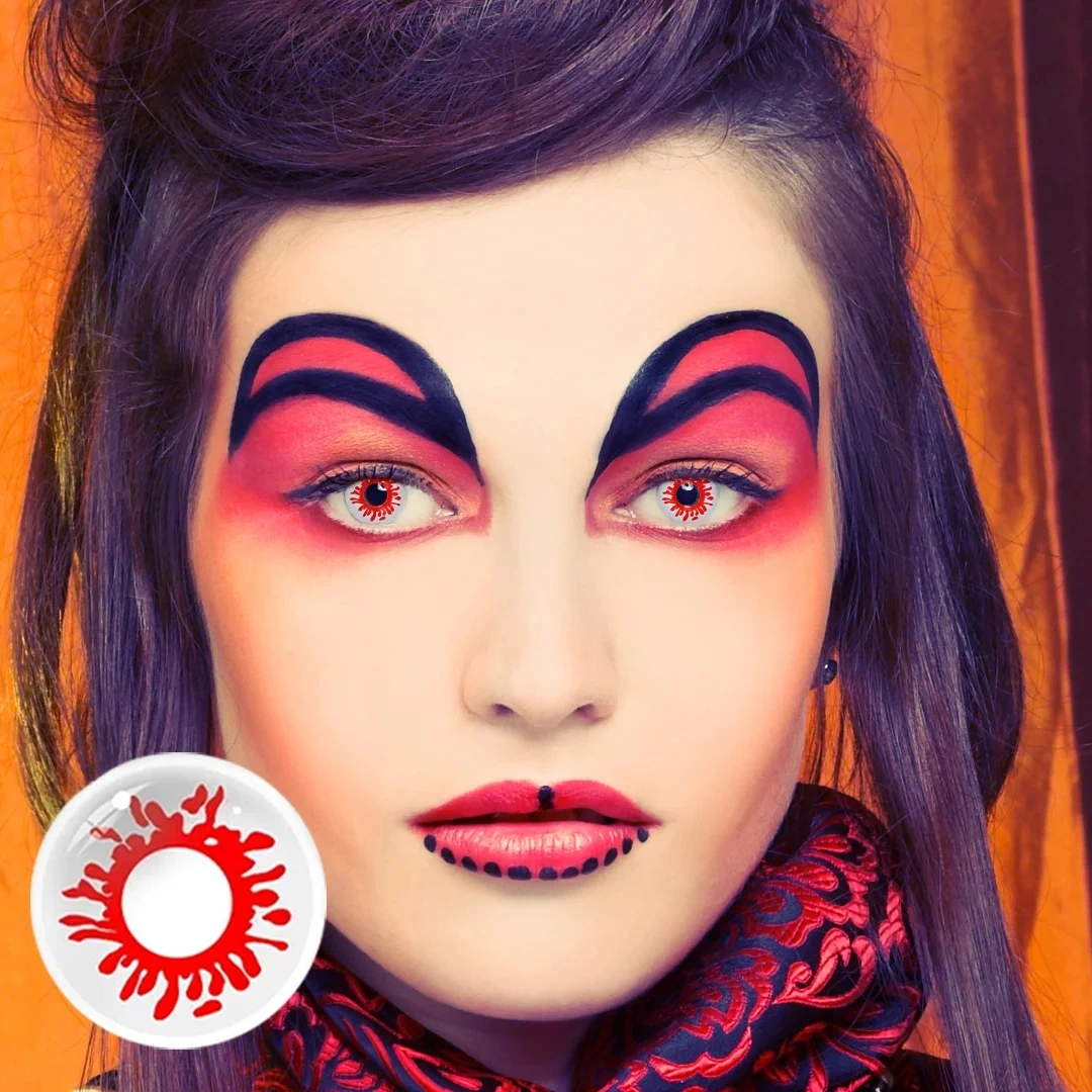Uniieye Trauma Red Halloween Cosplay Colored Contact Lenses | 1 Year