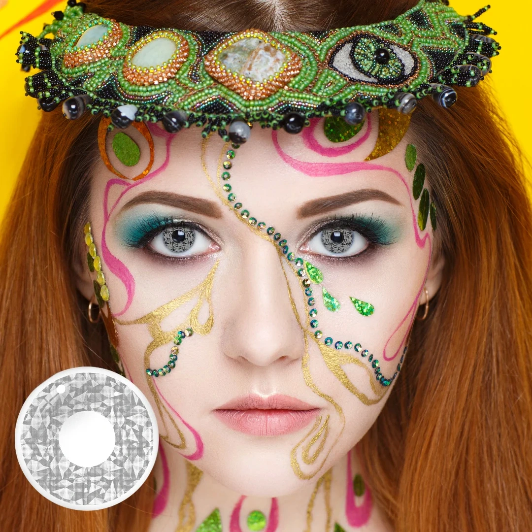 Uniieye Lighten Grey Halloween Cosplay Colored Contact Lenses | 1 Year