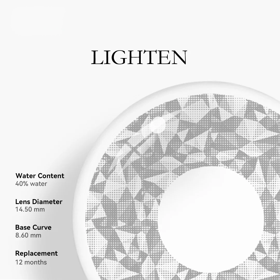 Uniieye Lighten Grey Halloween Cosplay Colored Contact Lenses | 1 Year