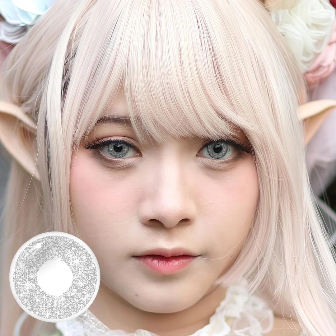 Uniieye Blink Grey Halloween Cosplay Colored Contact Lenses | 1 Year
