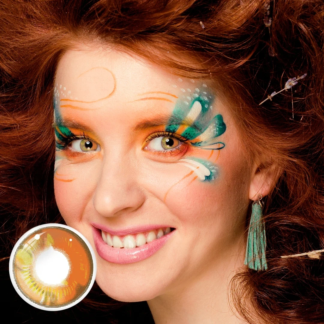 Uniieye Anime Brown Halloween Cosplay Colored Contact Lenses | 1 Year