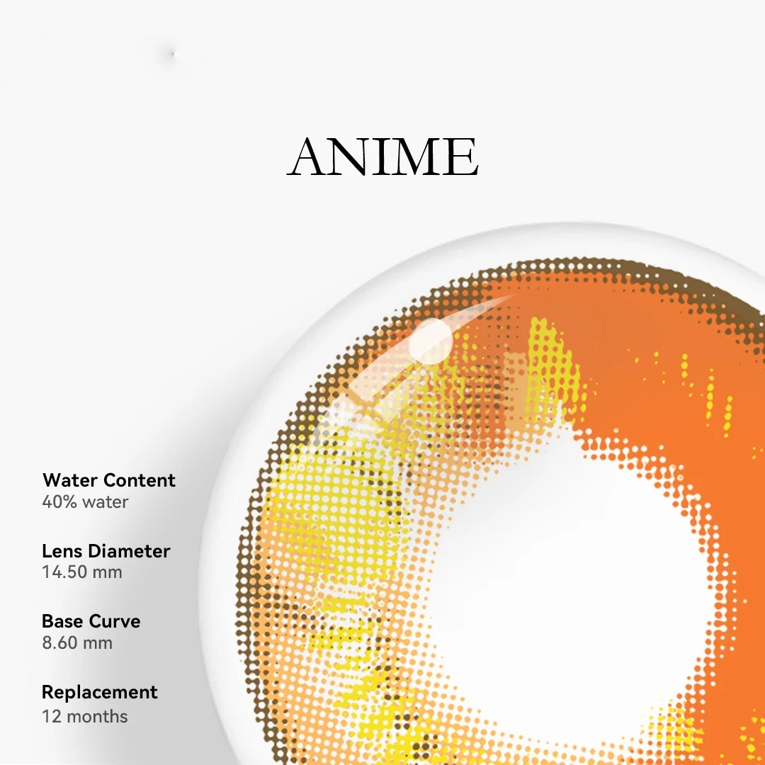 Uniieye Anime Brown Halloween Cosplay Colored Contact Lenses | 1 Year