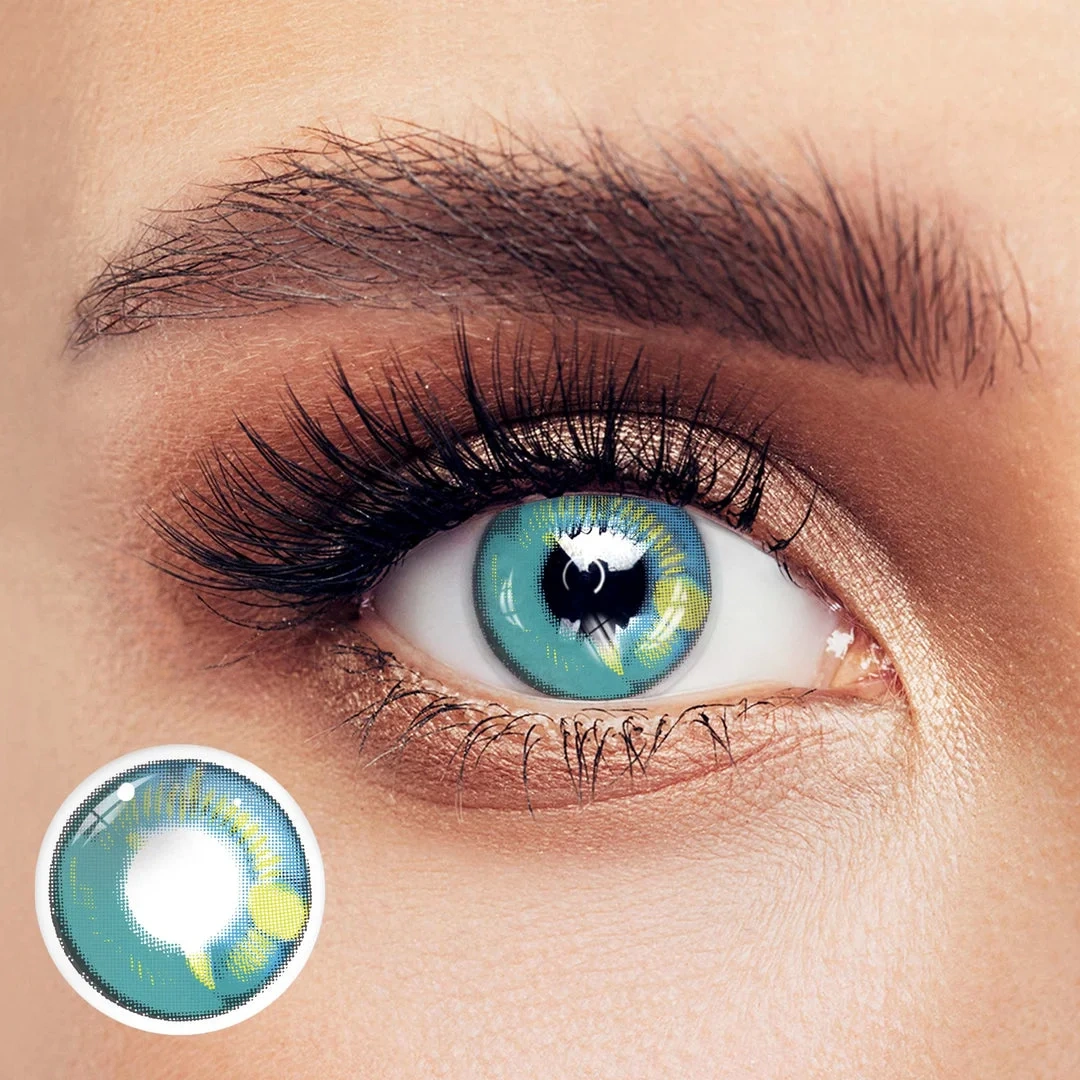 Uniieye Anime Green Halloween Cosplay Colored Contact Lenses | 1 Year