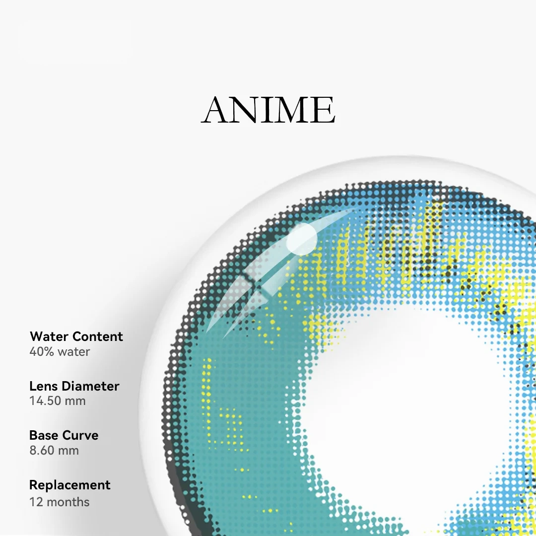 Uniieye Anime Green Halloween Cosplay Colored Contact Lenses | 1 Year