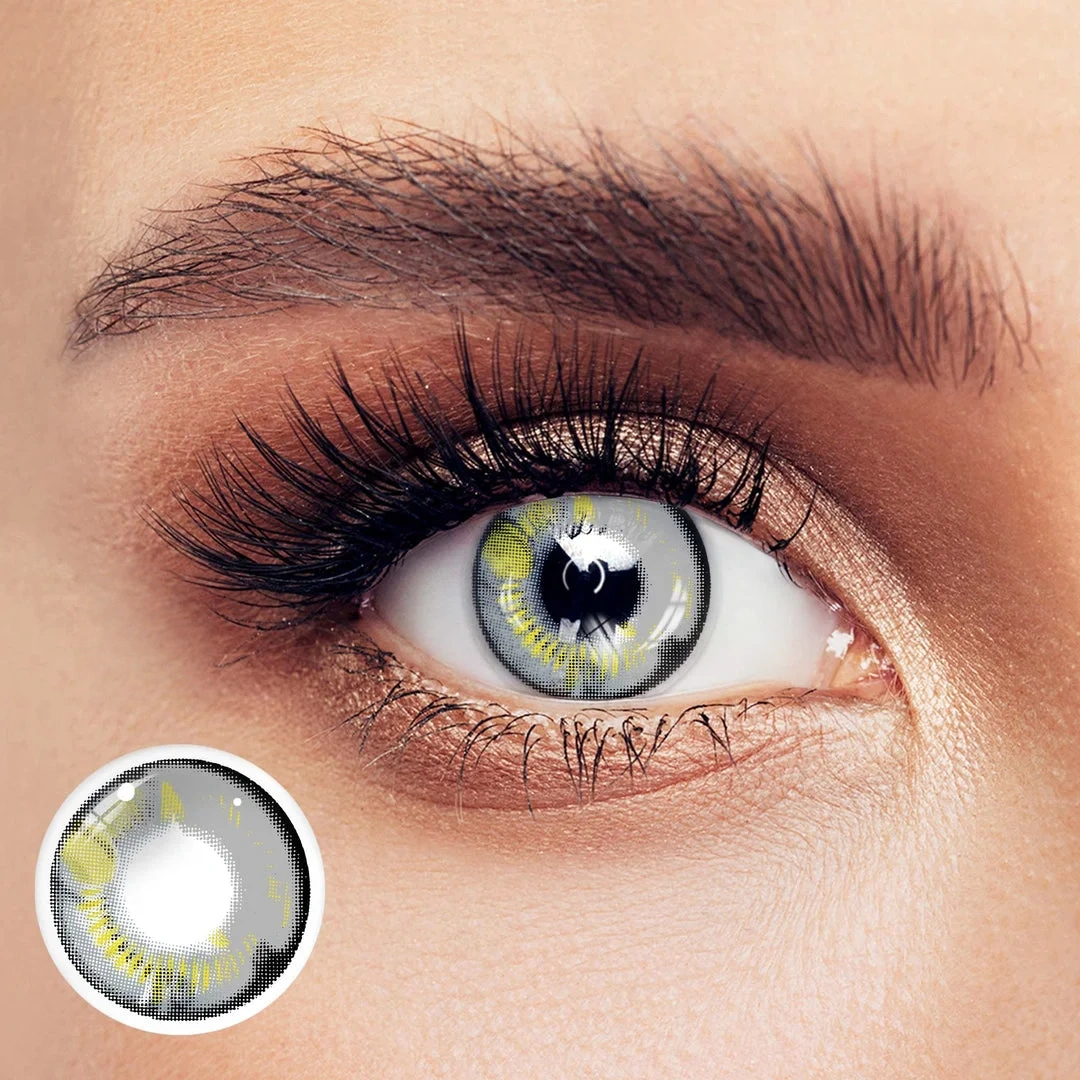Uniieye Anime Grey Halloween Cosplay Colored Contact Lenses | 1 Year