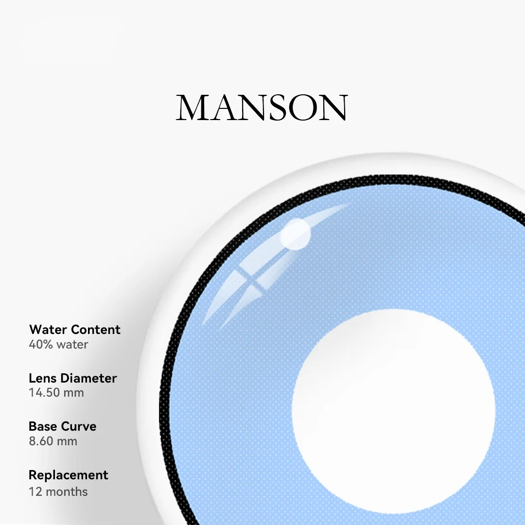 Uniieye Blue Manson Halloween Cosplay Colored Contact Lenses | 1 Year