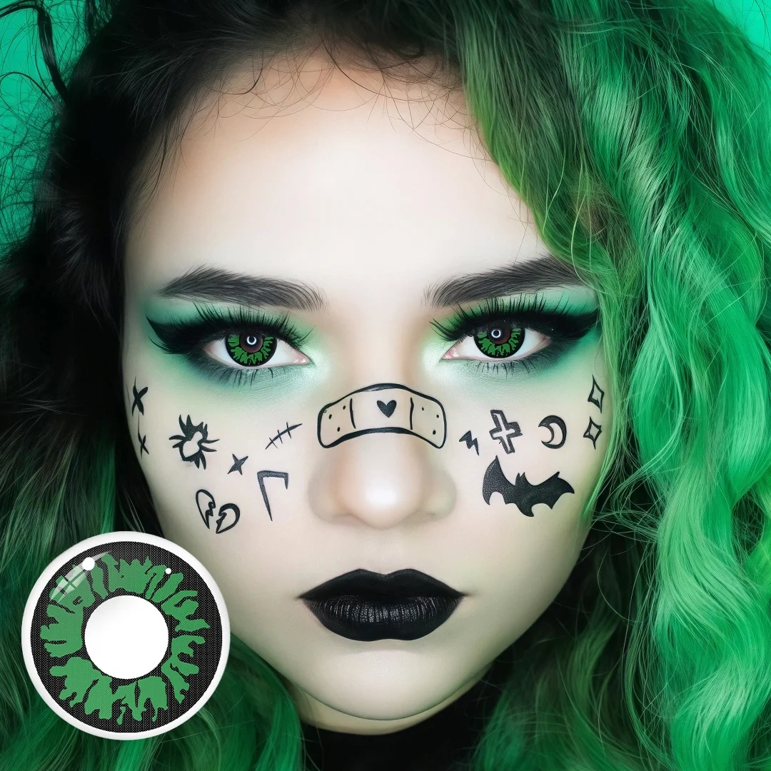 Uniieye Aqua Panthe Green Halloween Cosplay Colored Contact Lenses | 1 Year