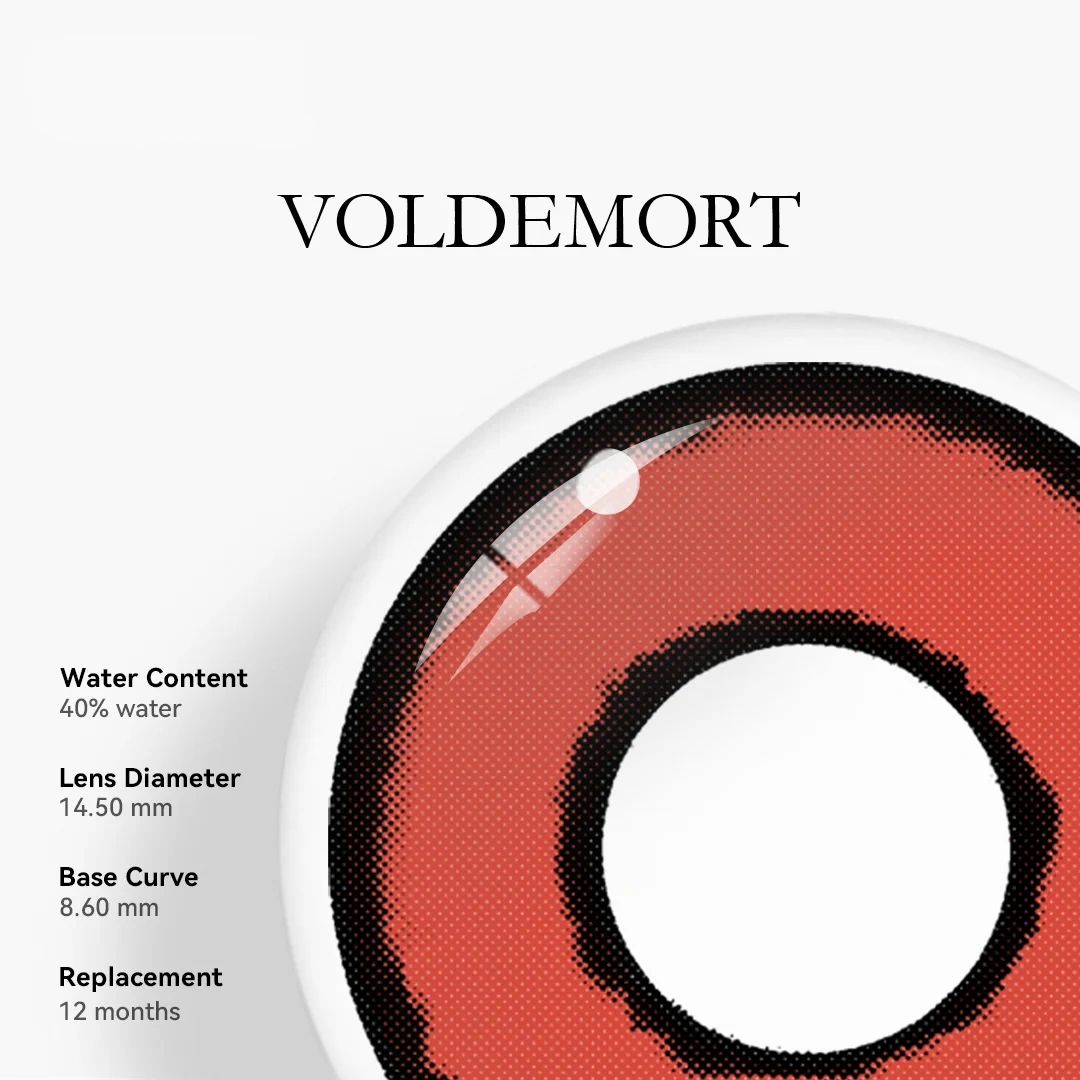 Uniieye Voldemort Red Halloween Cosplay Colored Contact Lenses | 1 Year