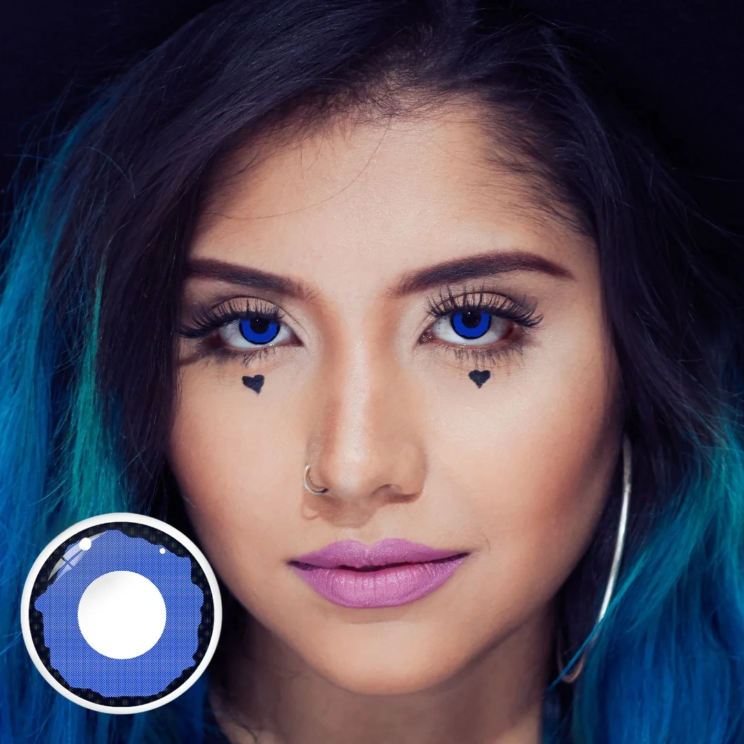 Uniieye Manson Blue Halloween Cosplay Colored Contact Lenses | 1 Year