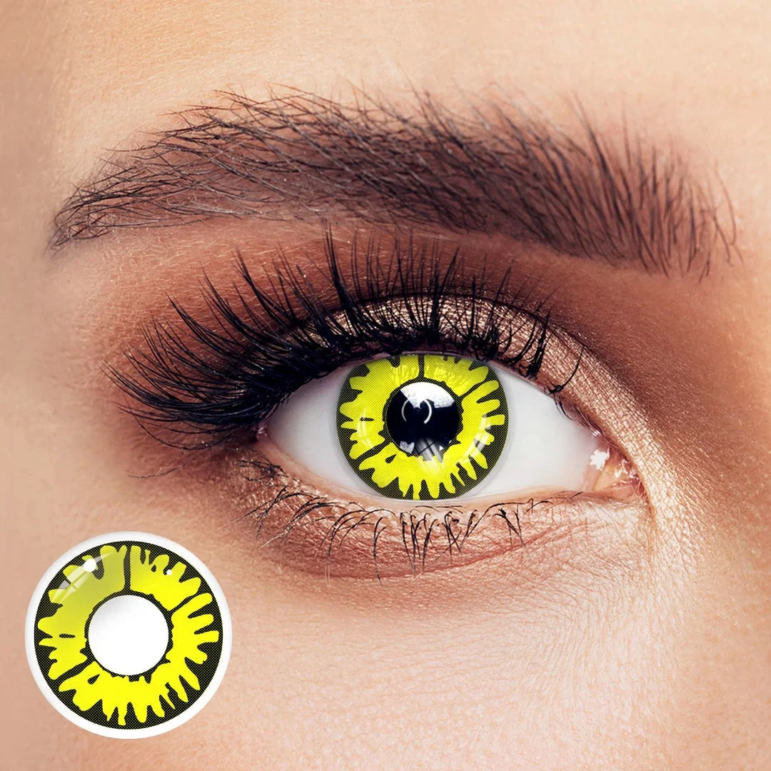 Uniieye New Moon Yellow Halloween Cosplay Colored Contact Lenses | 1 Year