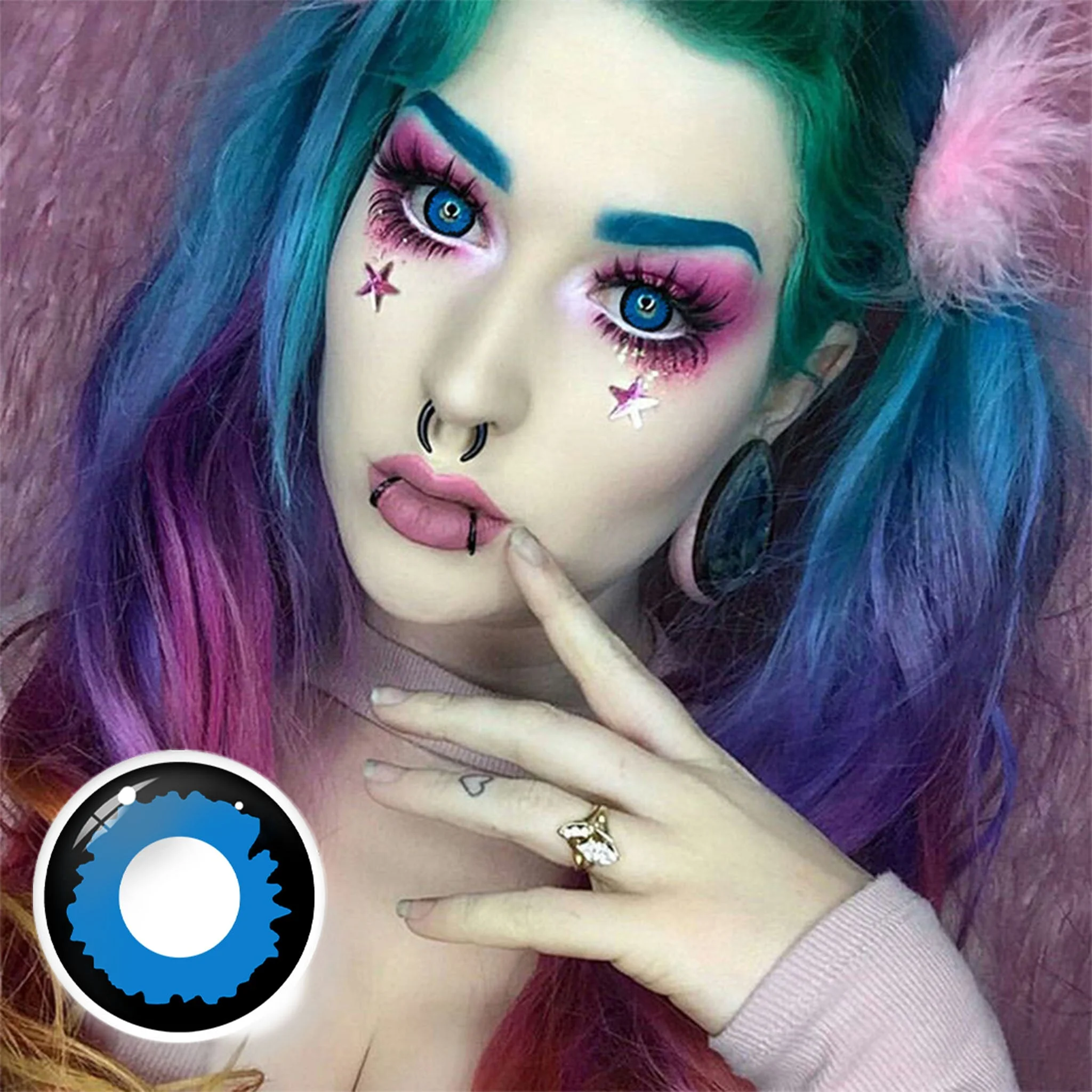 Uniieye Elf Blue Halloween Cosplay Colored Contact Lenses | 1 Year