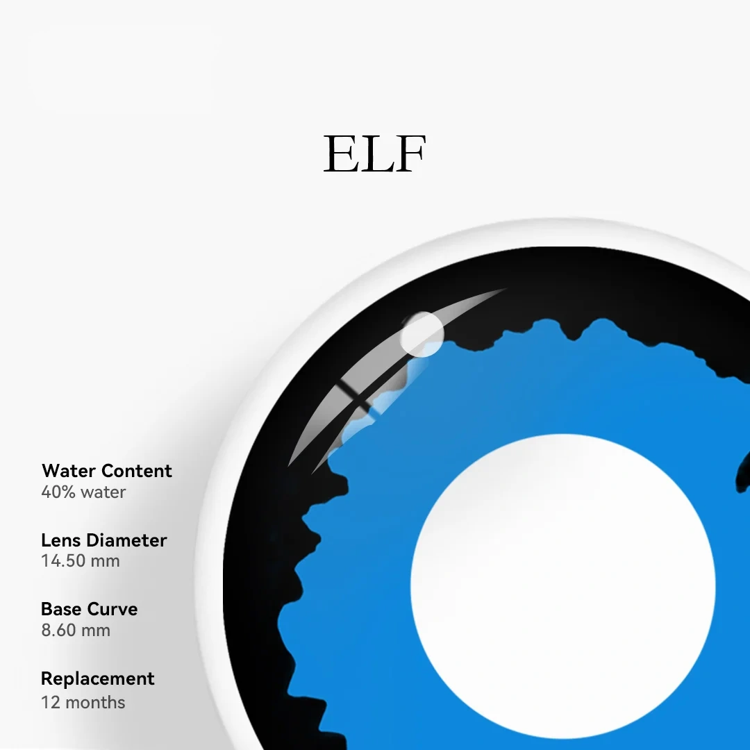 Uniieye Elf Blue Halloween Cosplay Colored Contact Lenses | 1 Year