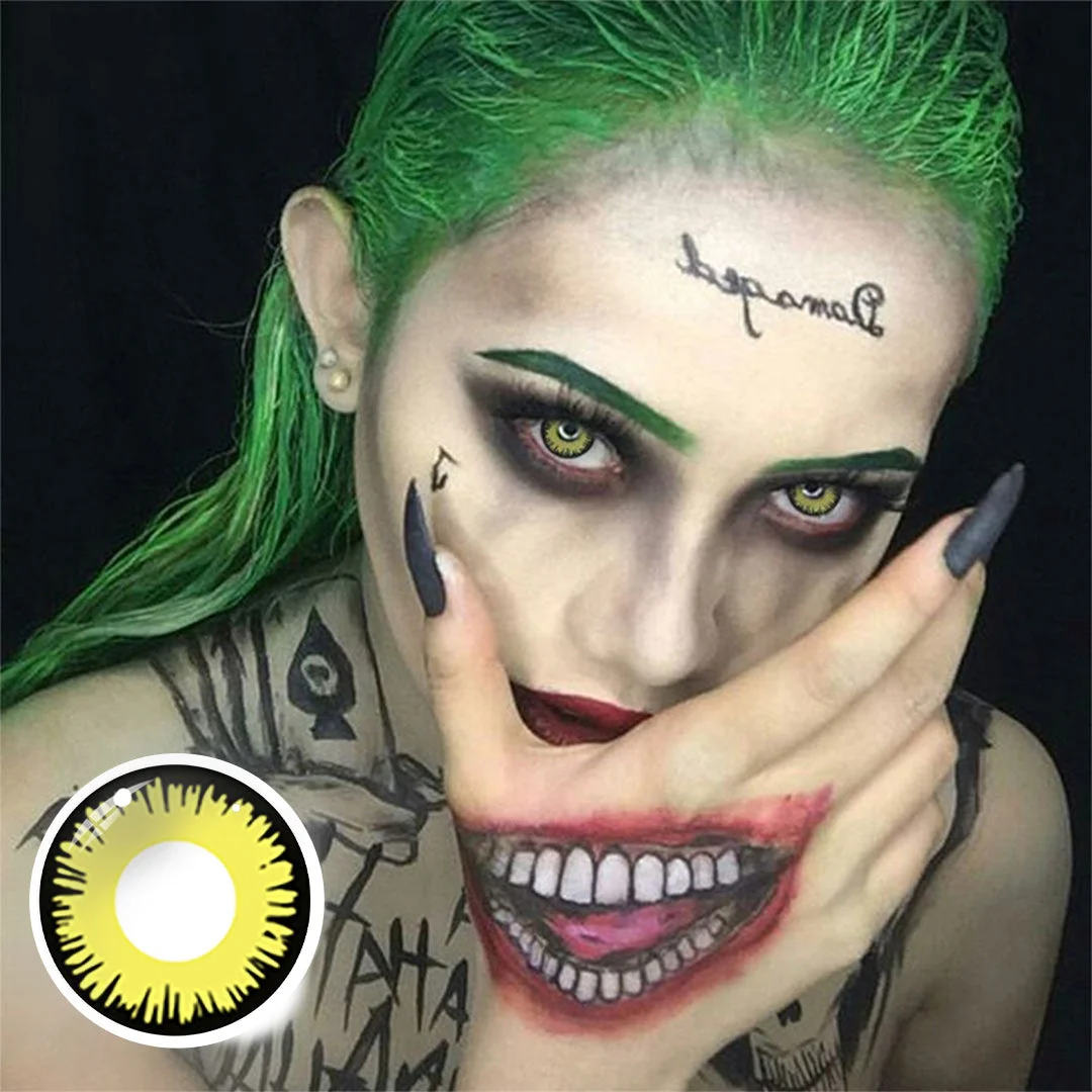 Uniieye Solar Eclipse Yellow Halloween Cosplay Colored Contact Lenses | 1 Year