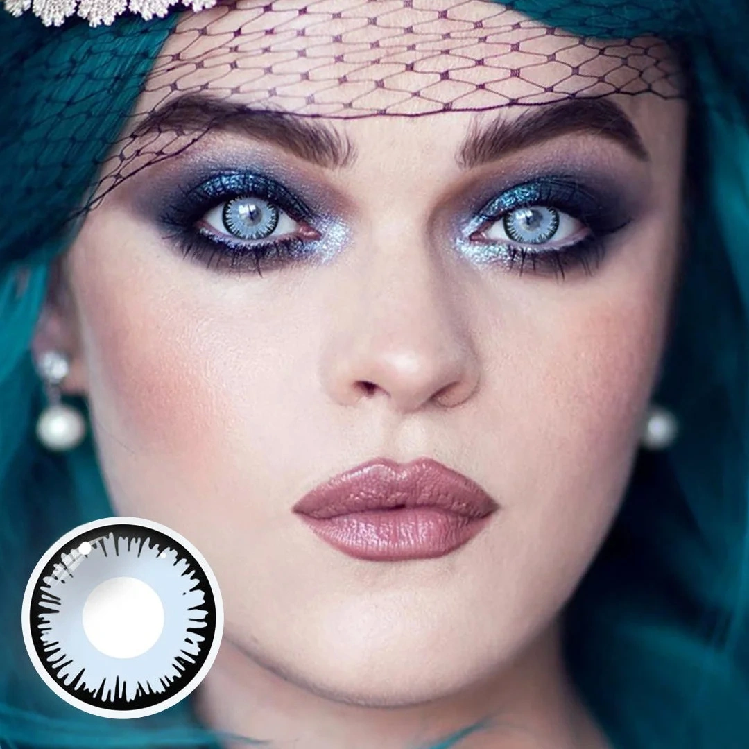 Uniieye Lunar Eclipse Blue Halloween Cosplay Colored Contact Lenses | 1 Year