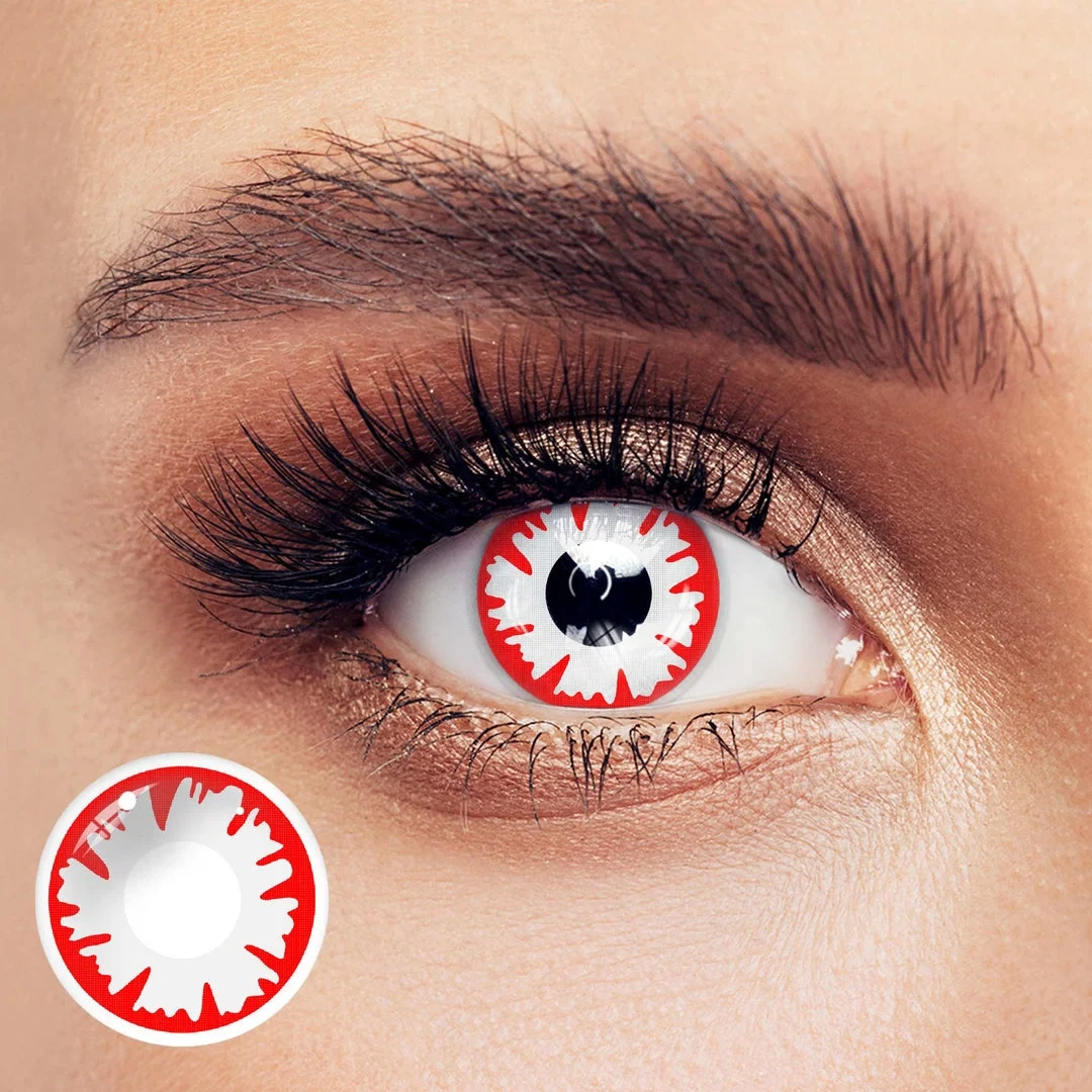 Uniieye Demon White Halloween Cosplay Colored Contact Lenses | 1 Year