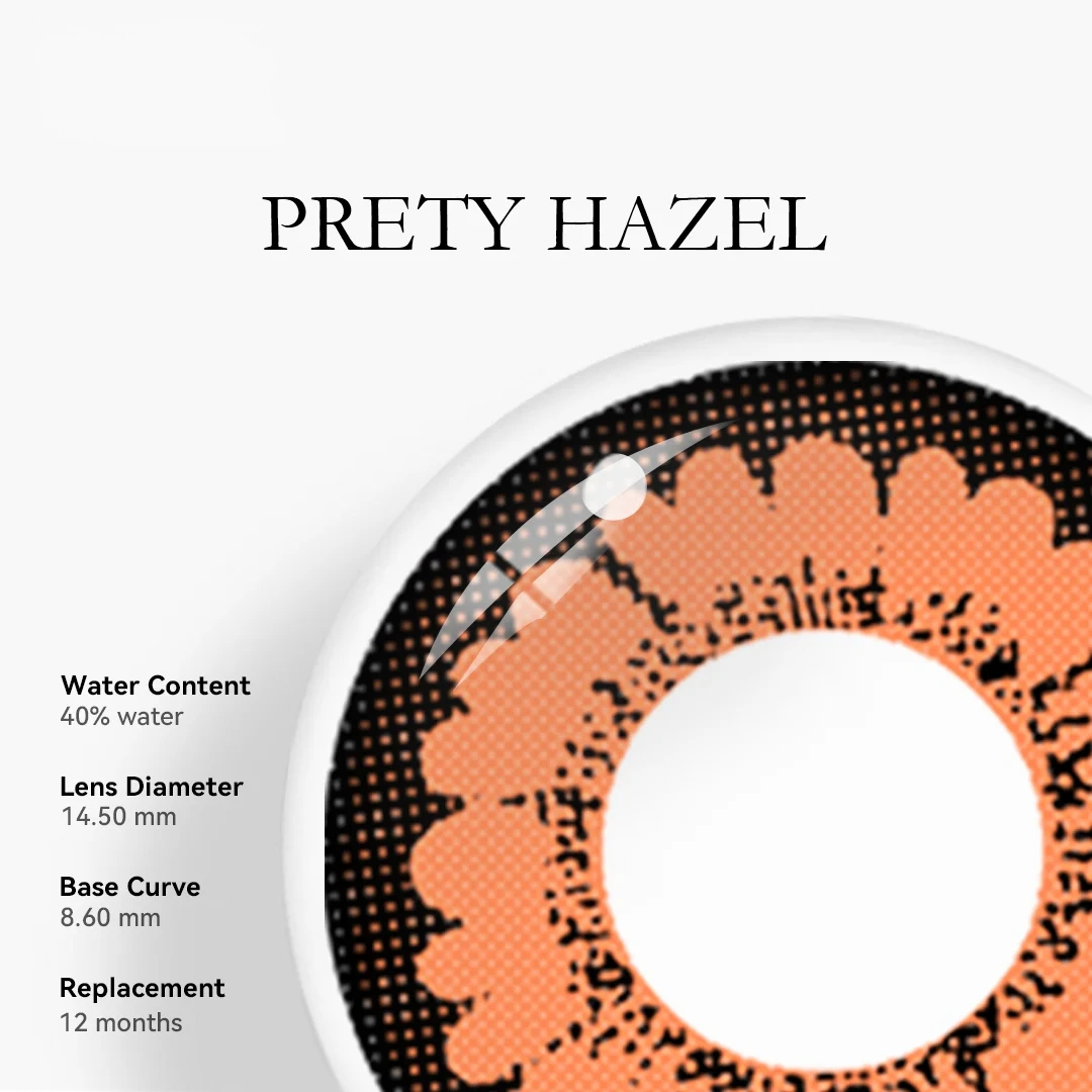 Uniieye Prety Hazel Halloween Cosplay Colored Contact Lenses | 1 Year