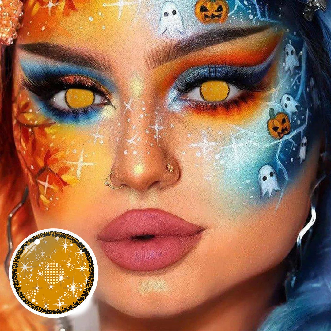 Uniieye Estrellas Orange Halloween Cosplay Colored Contact Lenses | 1 Year